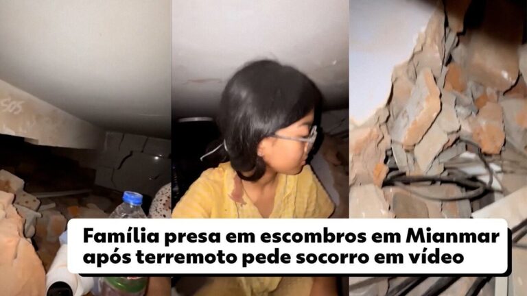 VÍDEO: família presa em escombros após terremoto pede socorro