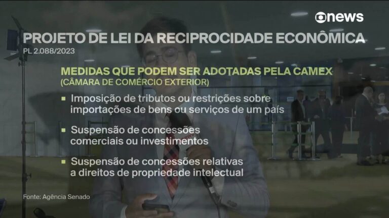 Comissão do Senado aprova texto que autoriza governo a retaliar 'tarifaços' como os de Trump