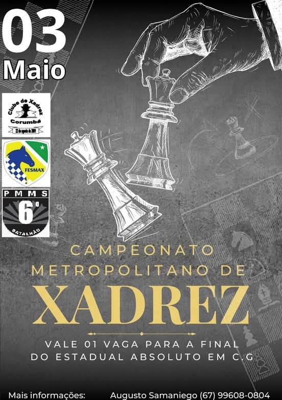 Sexto Batalhão de Polícia Militar será palco do Campeonato Metropolitano de Xadrez - PMMS